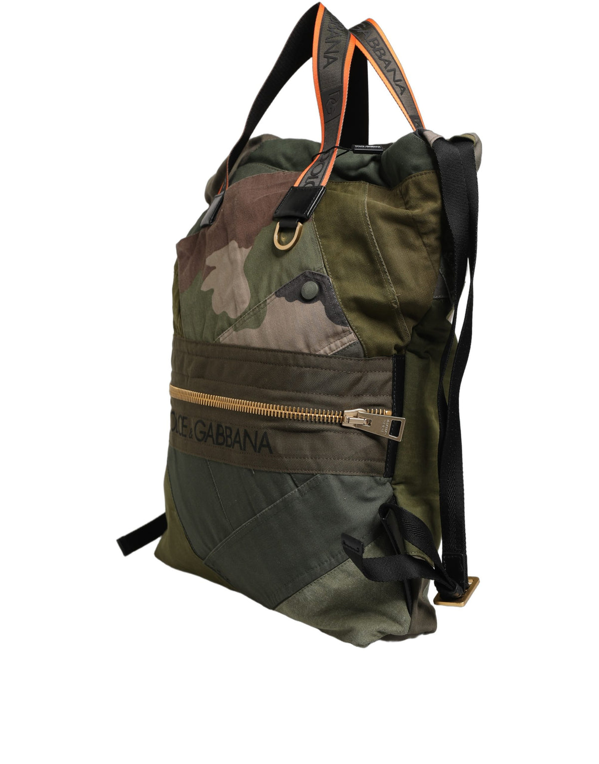 Dolce & Gabbana Military Green Patchwork Backpack