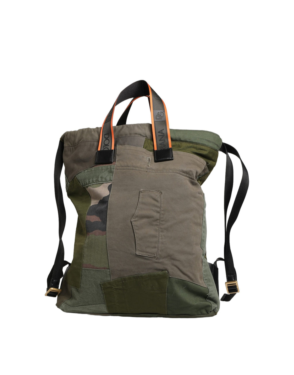 Dolce & Gabbana Military Green Patchwork Backpack