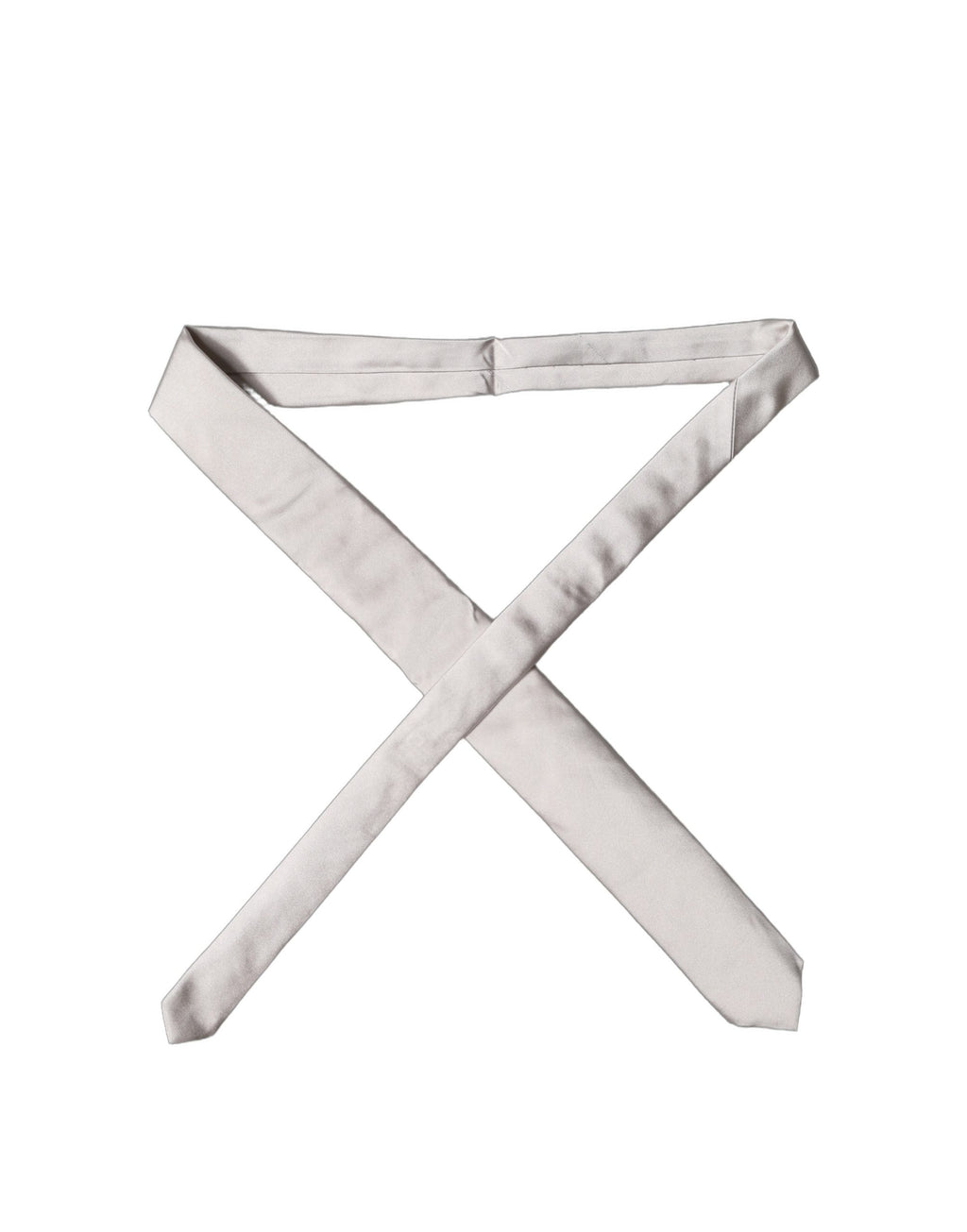 Dolce & Gabbana Light Grey Silk Satin Wide Tie