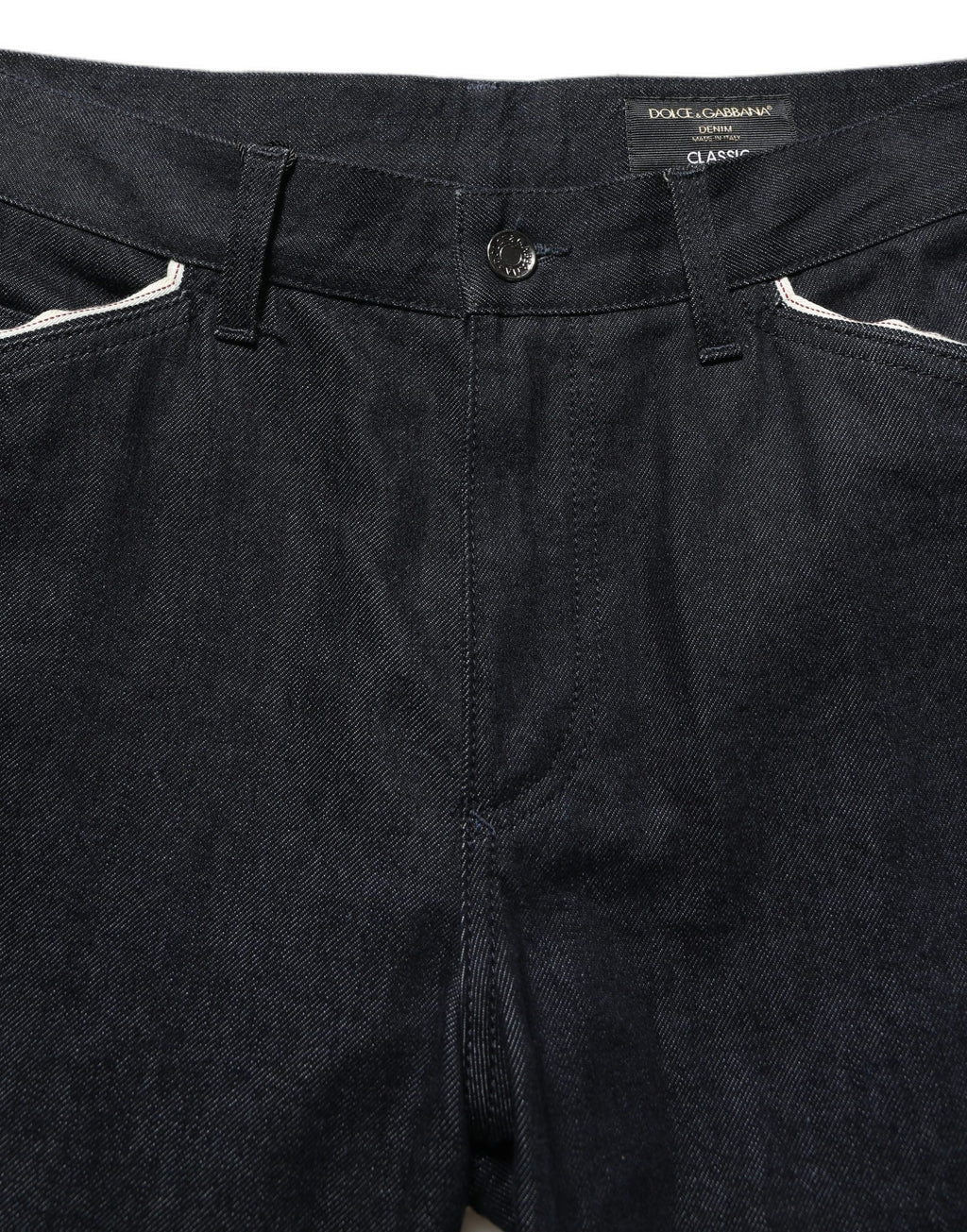 Dolce & Gabbana Black Cotton Mid-Waist Classic Jeans