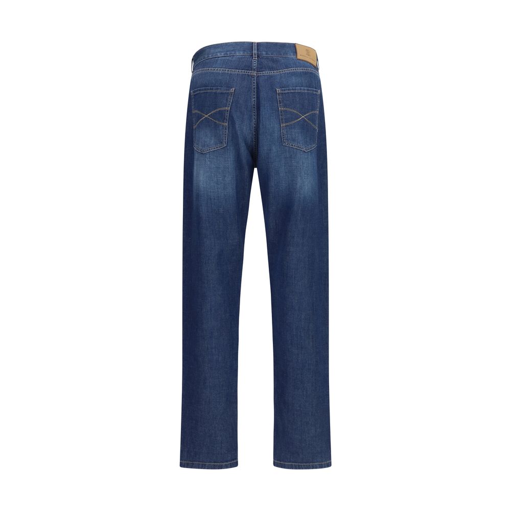 Brunello Cucinelli Blue Cotton Jeans