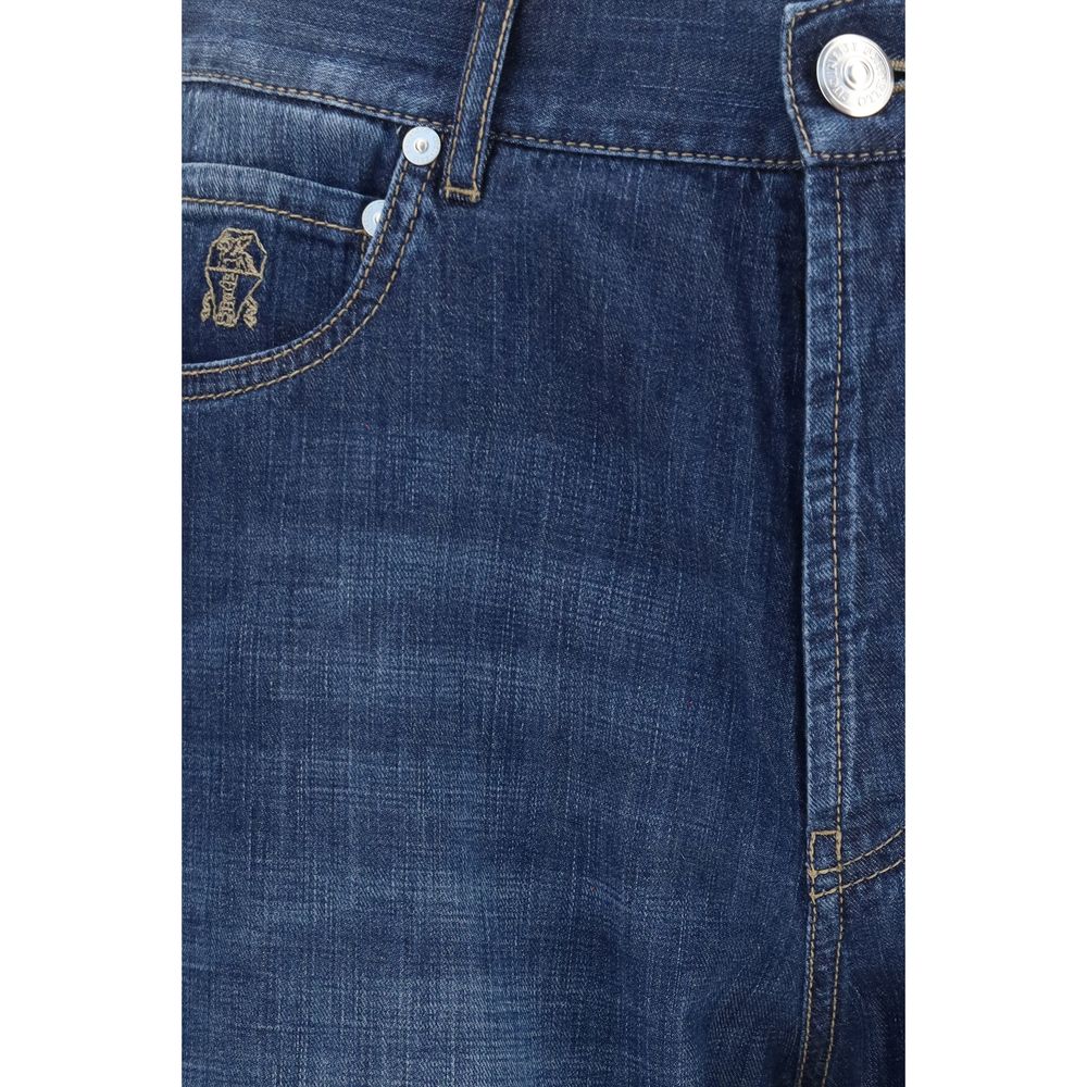Brunello Cucinelli Blue Cotton Jeans