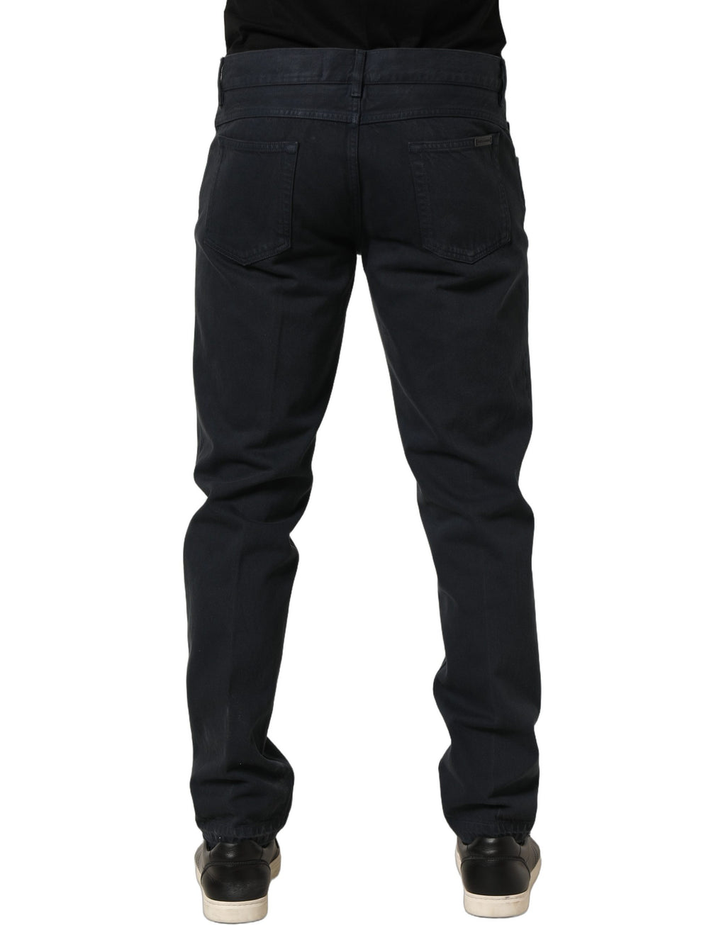 Black Cotton Mid Waist Skinny Men Denim Jeans