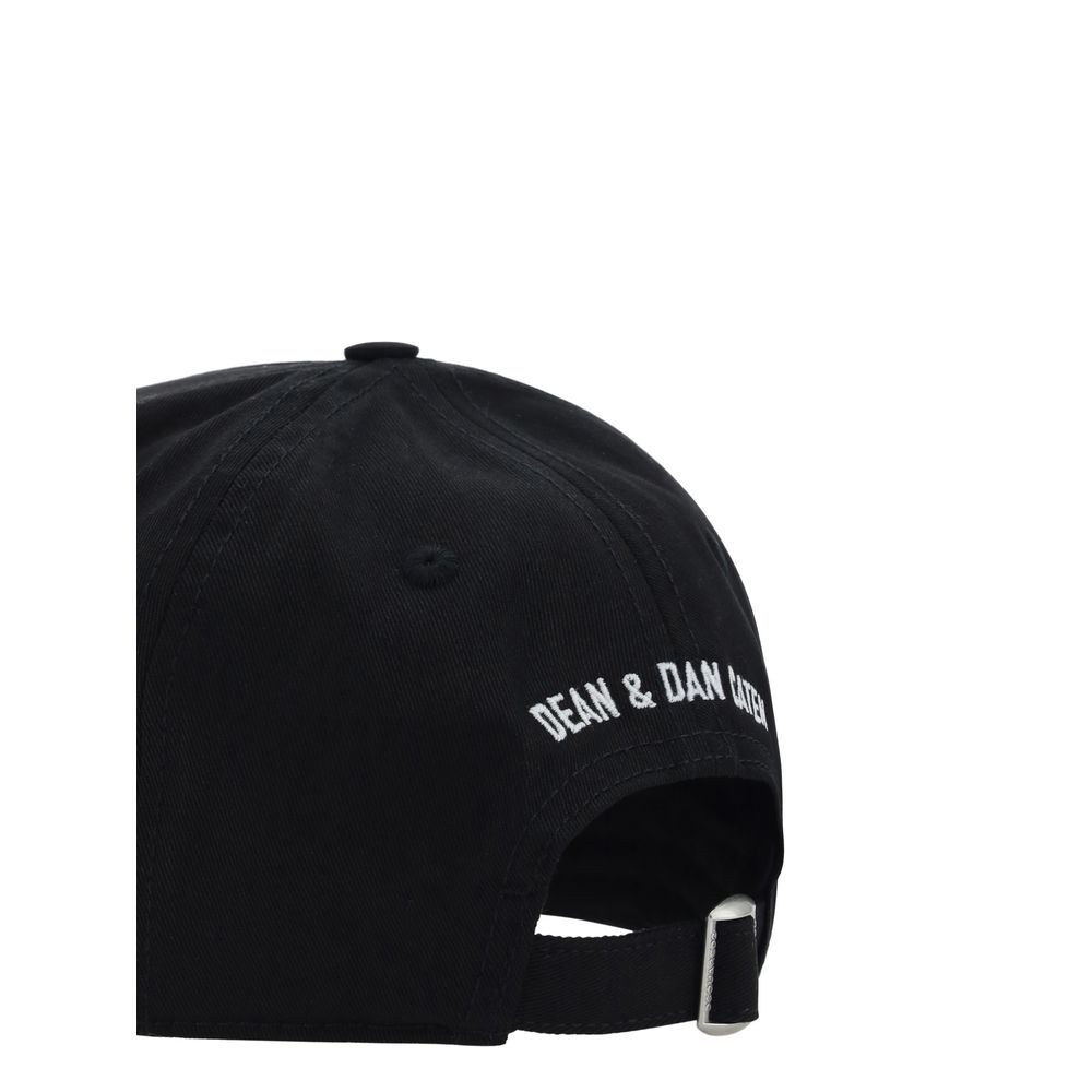 Dsquared2 Black Cotton Baseball Cap