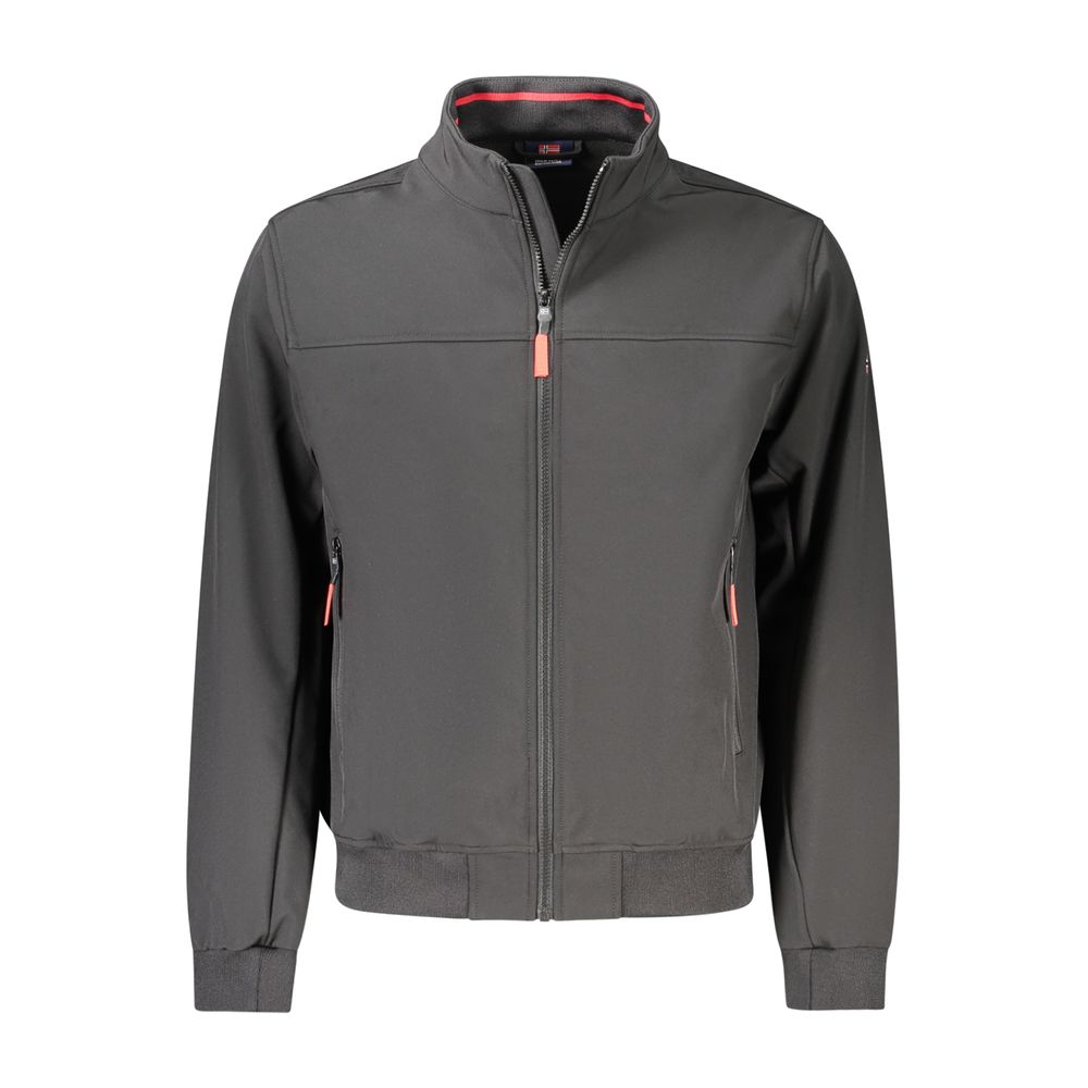 Black Polyester Men's Jacket