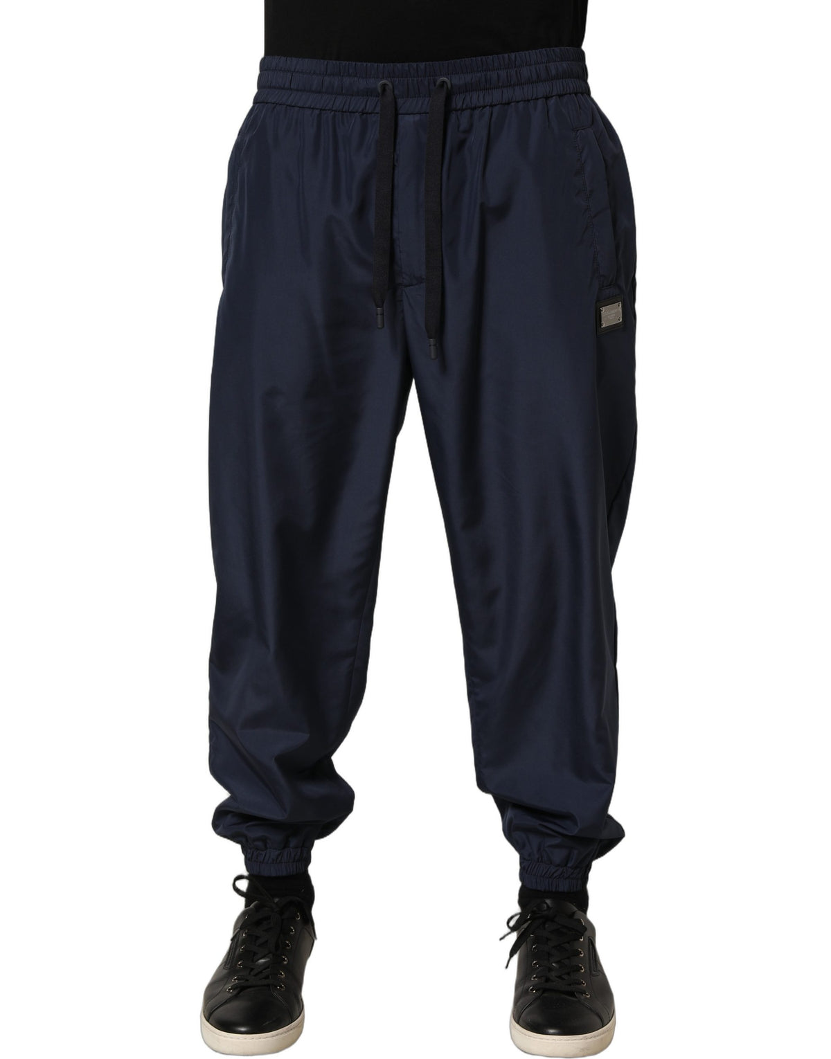 Dark Blue Polyester Jogger Sweatpants Pants