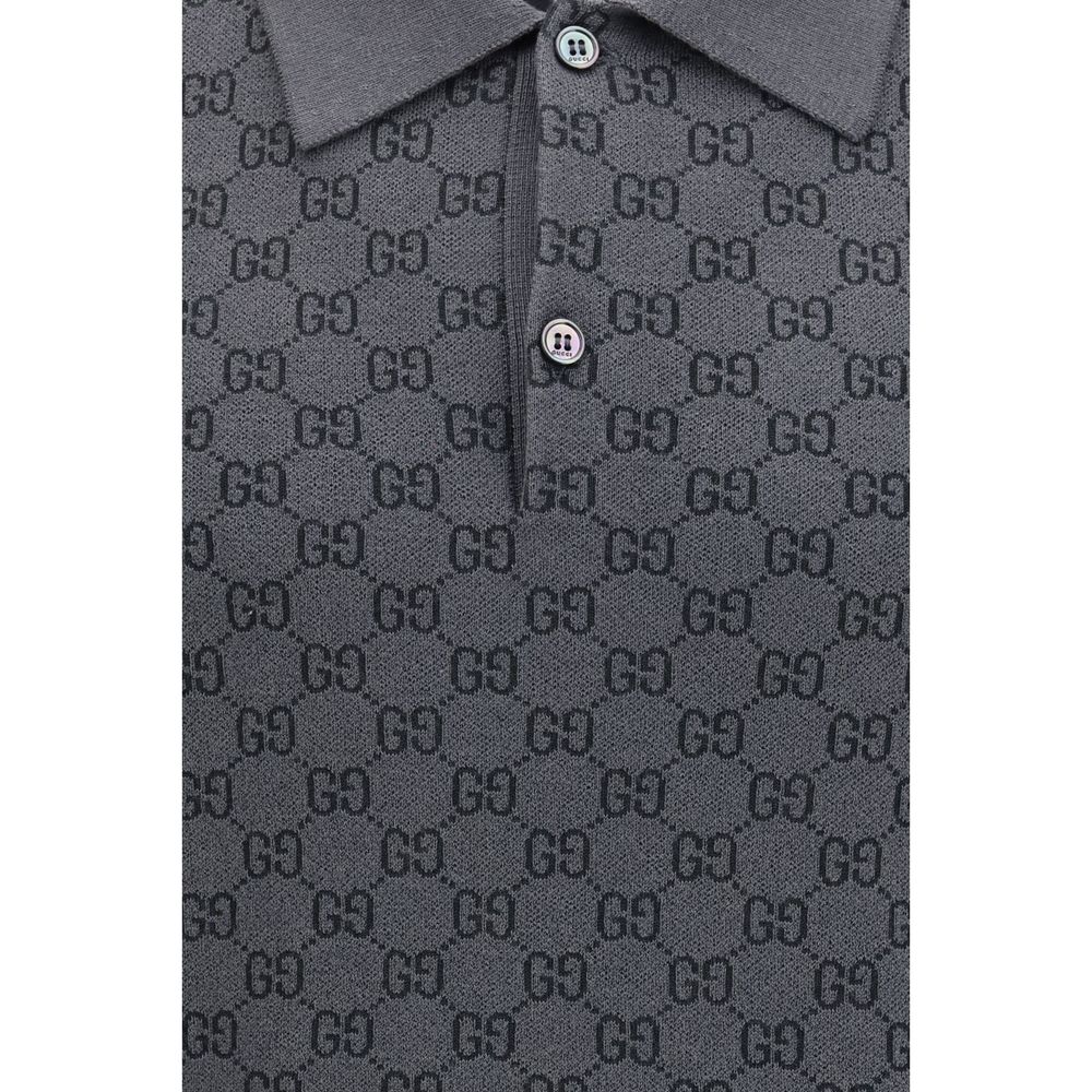 Gucci Grey Lambskin Polo Shirt