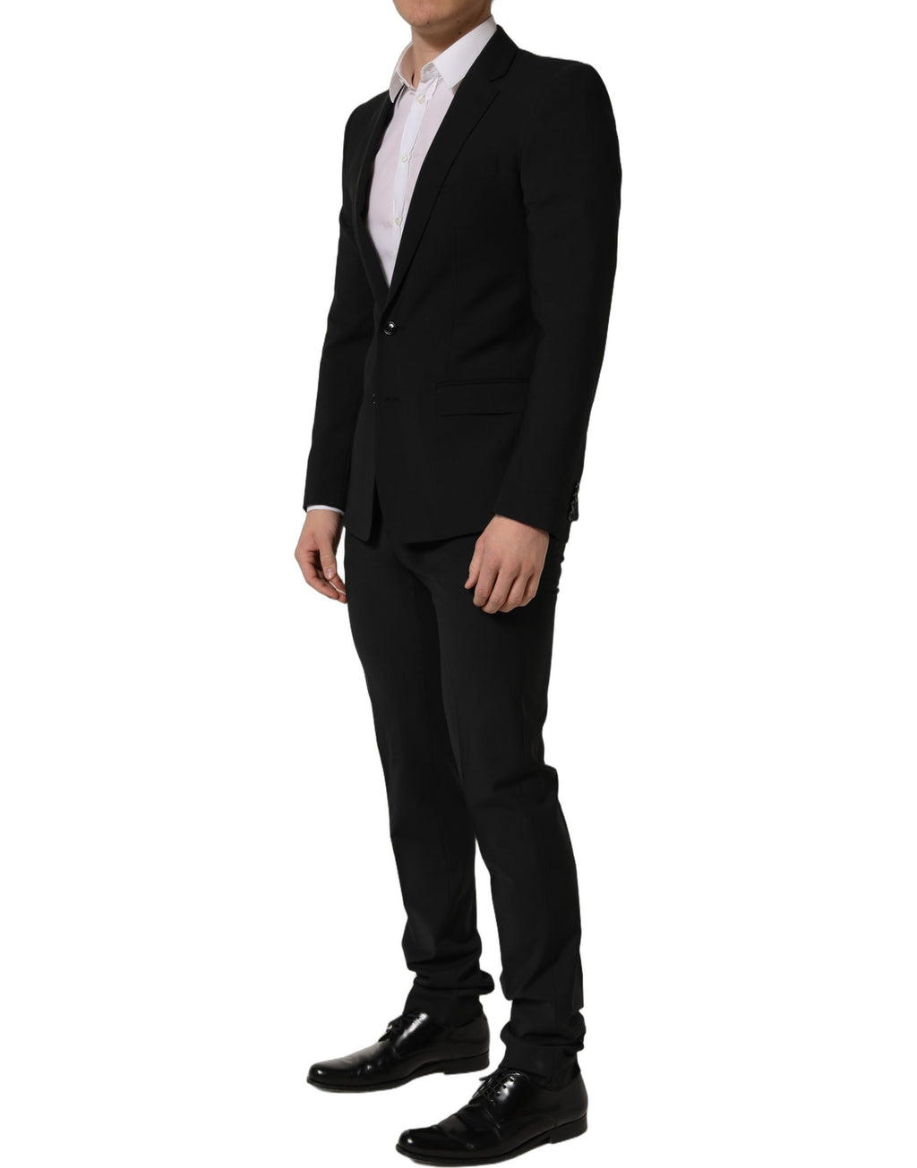 Dolce & Gabbana Black Wool Slim Fit Formal 2-Piece Suit