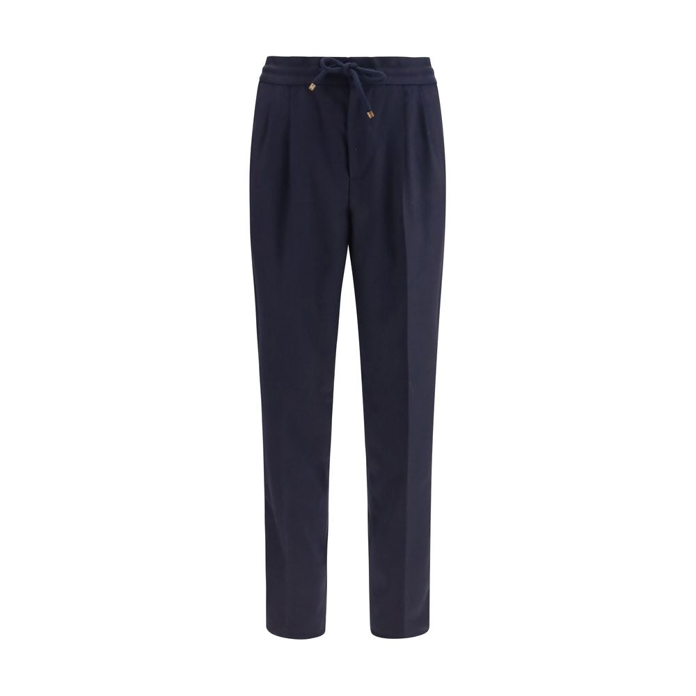 Brunello Cucinelli Blue Wool Casual Trousers