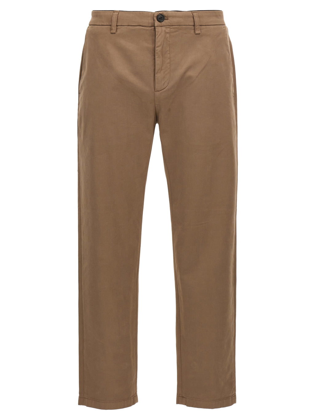 Brown Cotton Casual Pants