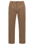 Brown Cotton Casual Pants