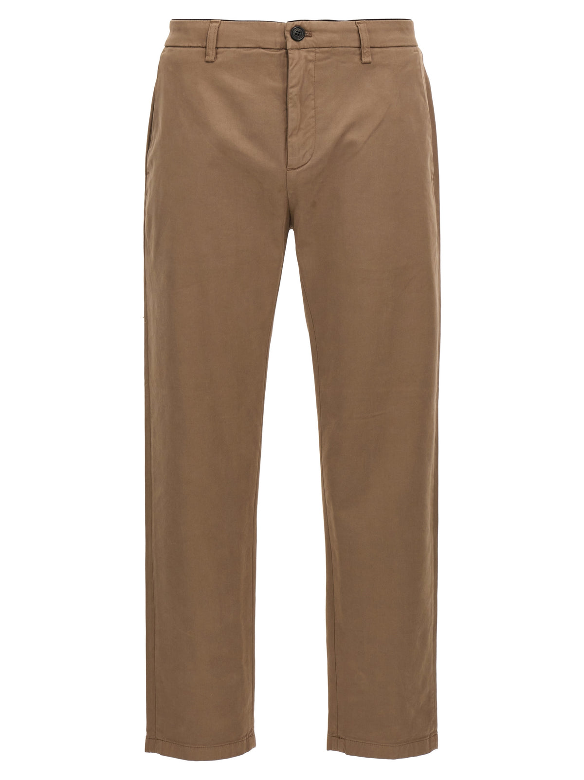 Brown Cotton Casual Pants