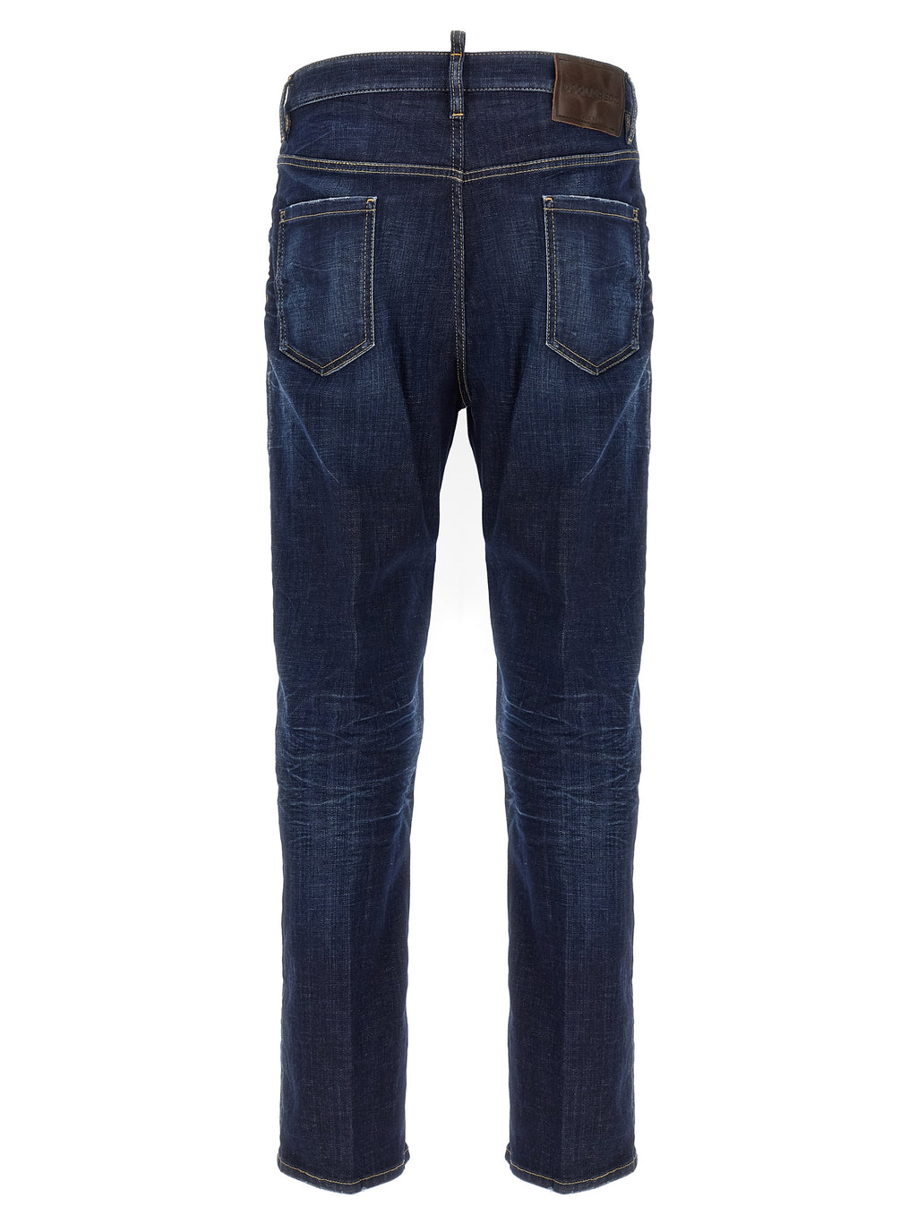 Dsquared2 Blue Cotton Straight-Leg Jeans