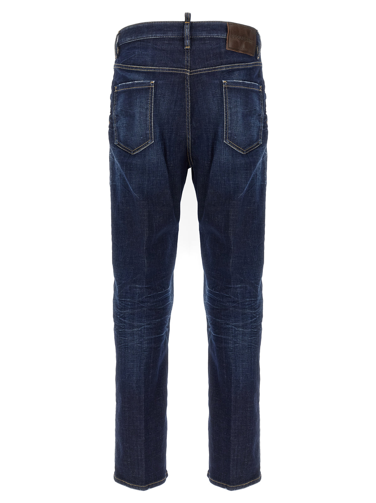 Dsquared2 Blue Cotton Straight-Leg Jeans