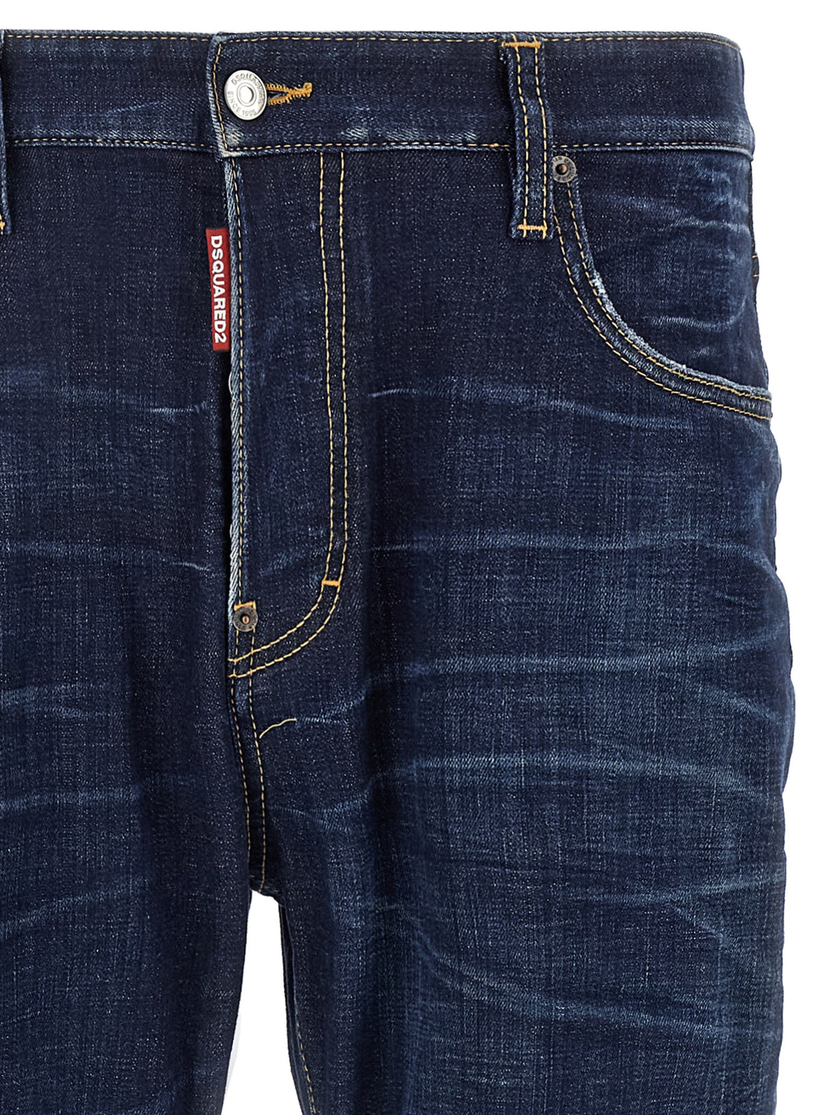 Dsquared2 Blue Cotton Straight-Leg Jeans