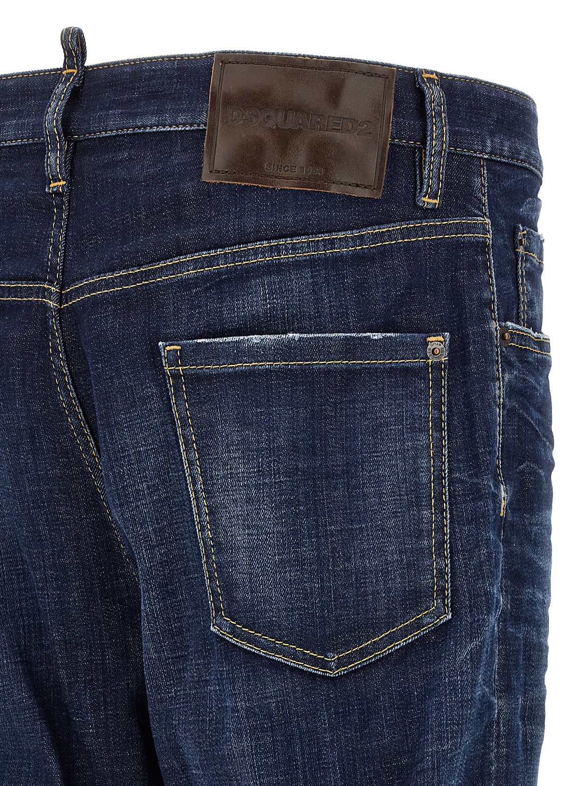 Dsquared2 Blue Cotton Straight-Leg Jeans
