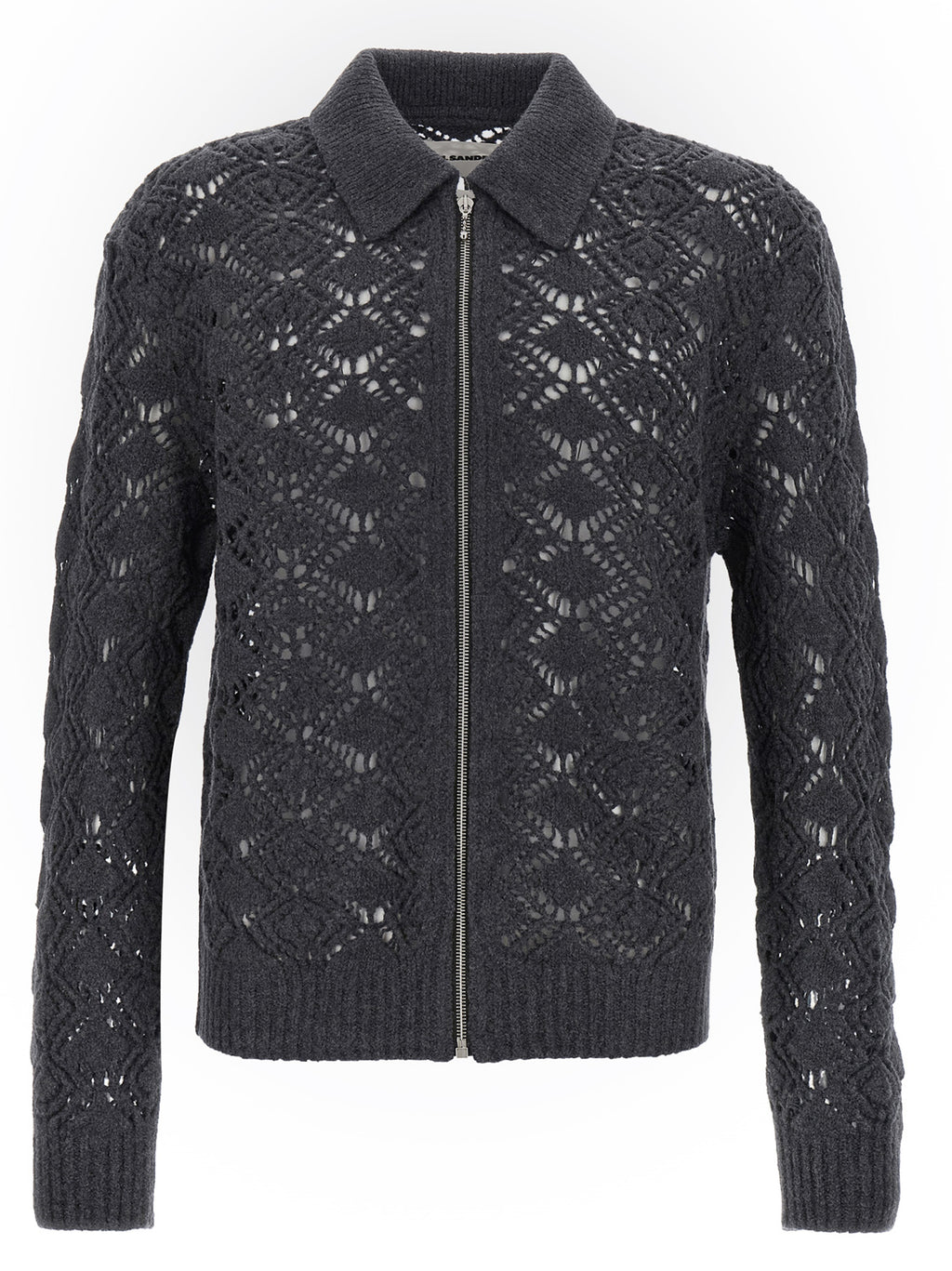 Jil Sander Grey Virgin Wool Cardigan