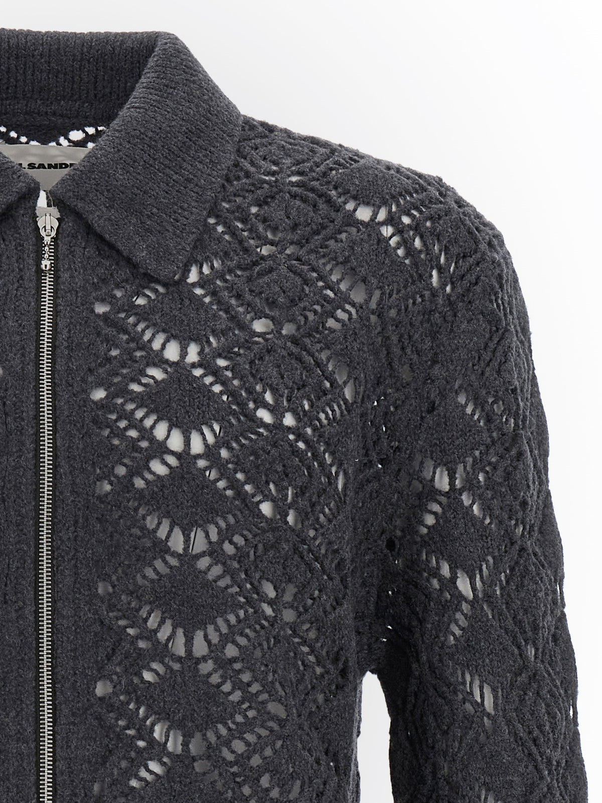Jil Sander Grey Virgin Wool Cardigan