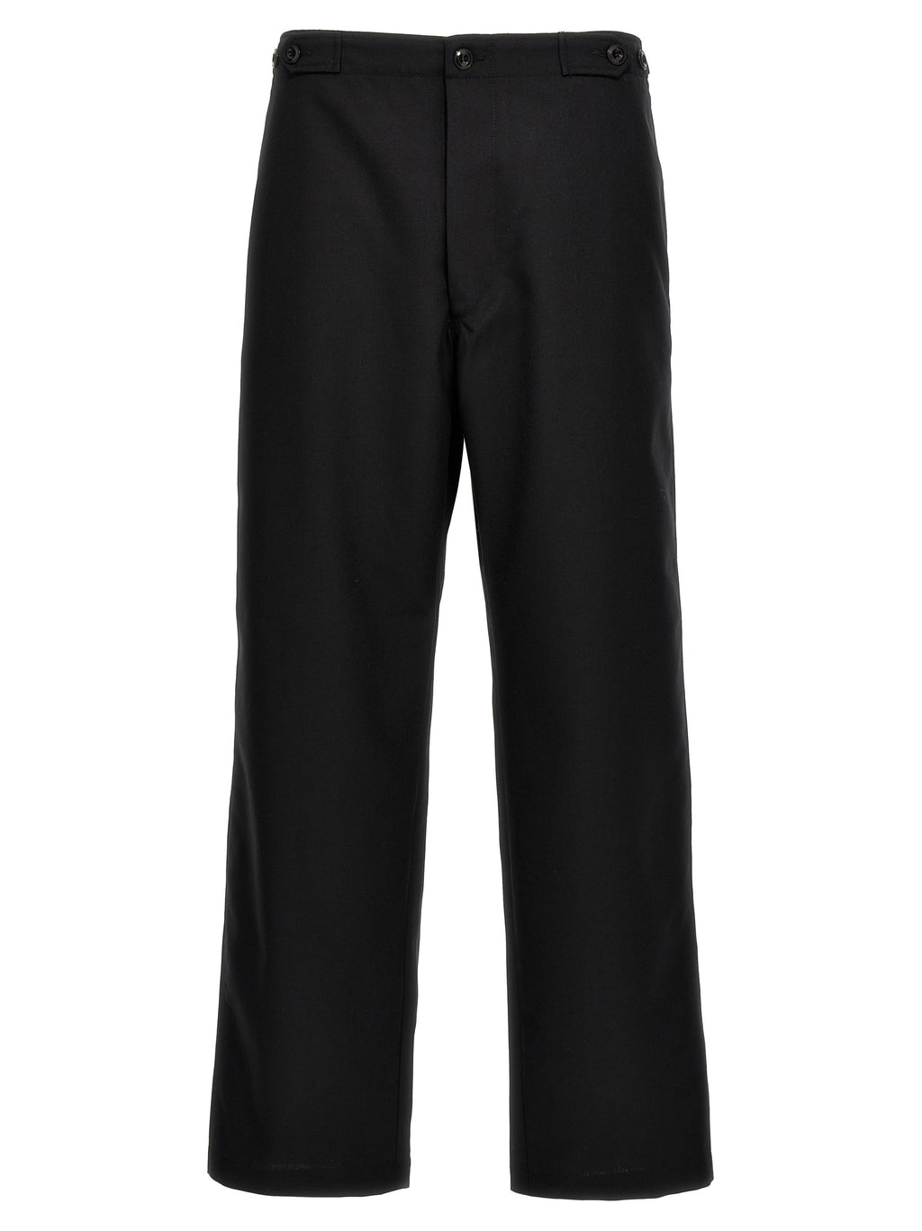 Black Polyester Casual Pants