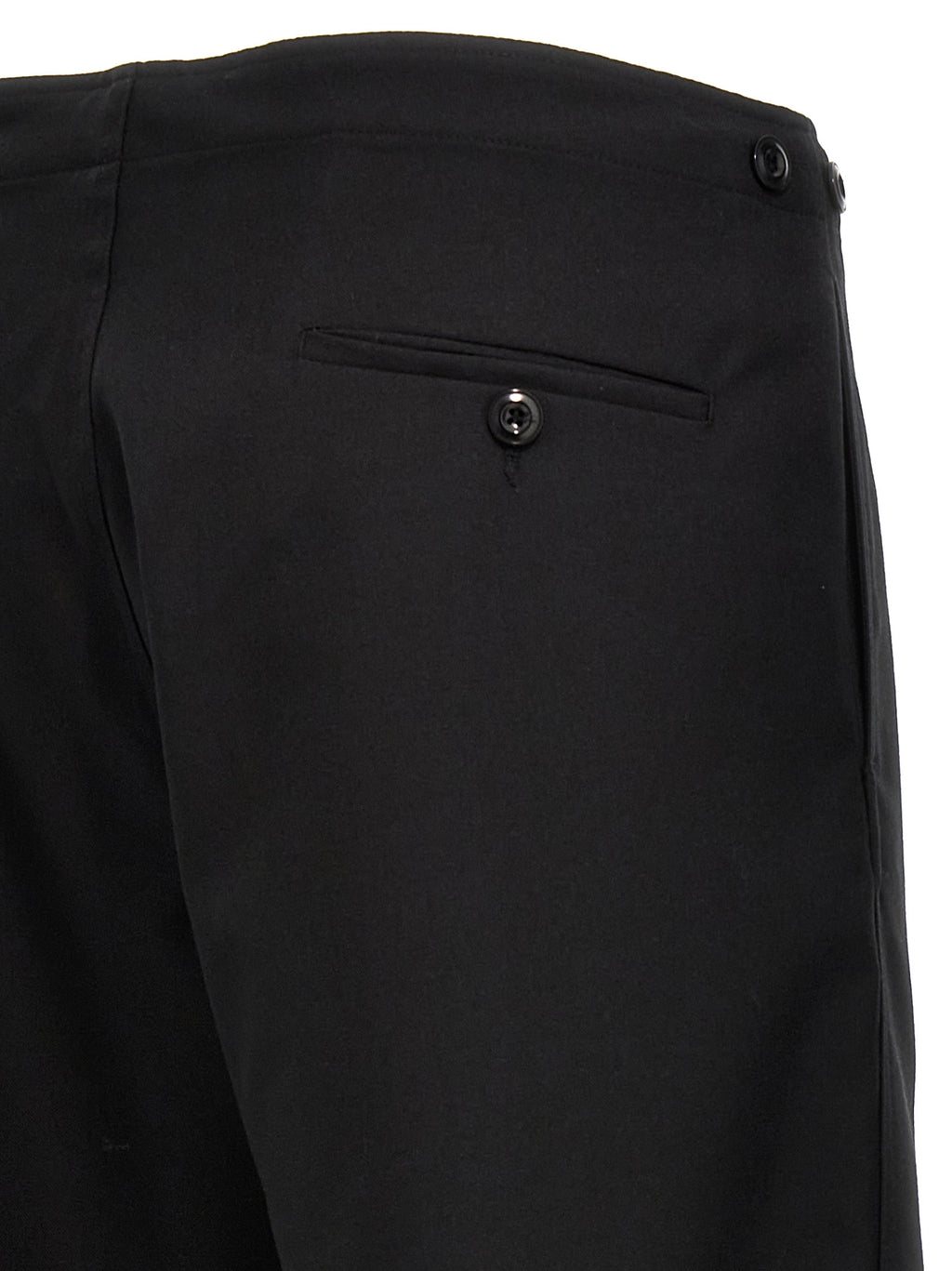 Black Polyester Casual Pants