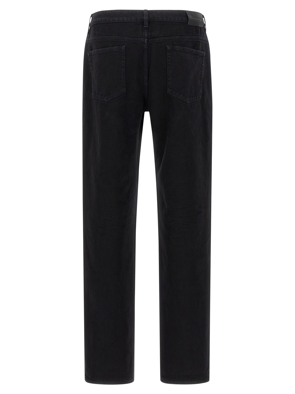 Black Cotton Straight-Leg Jeans