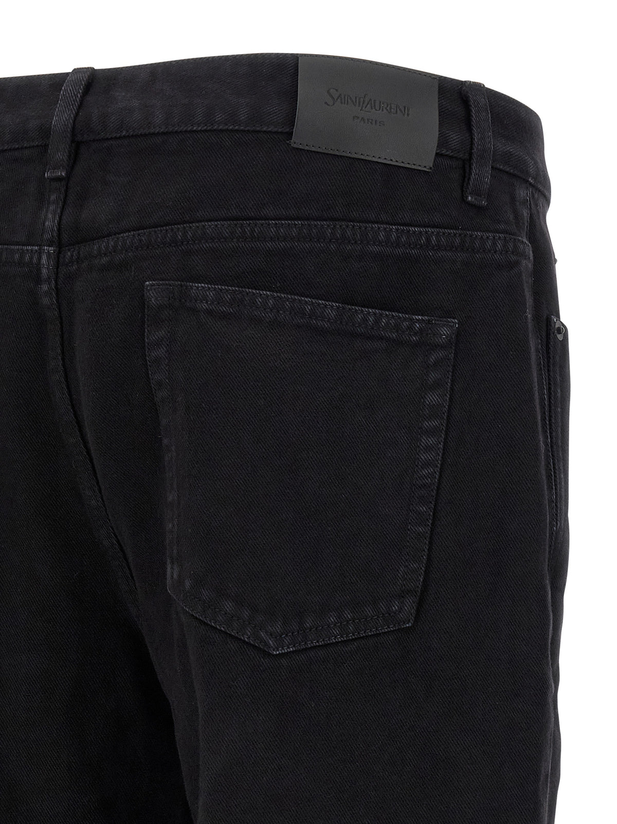 Black Cotton Straight-Leg Jeans