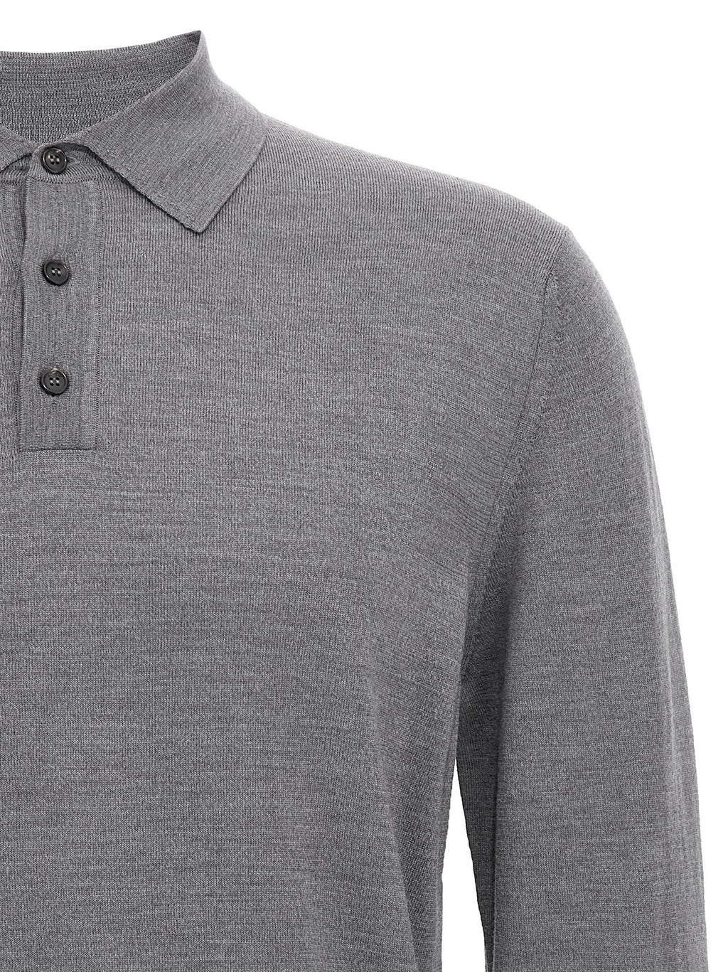 Zanone Grey Cashmere Polo Shirt