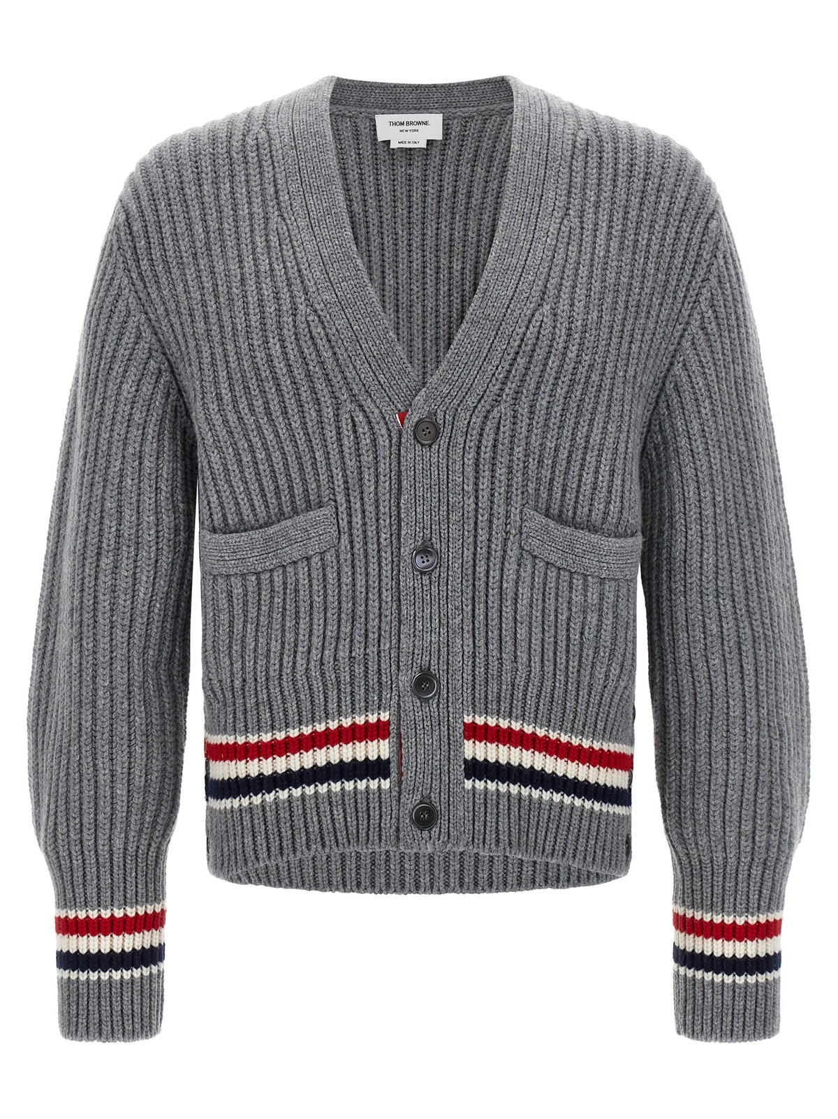 Thom Browne Grey Cashmere Cardigan