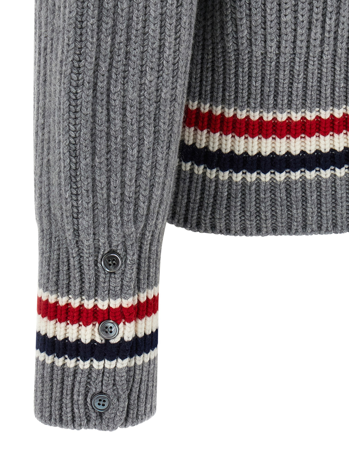 Thom Browne Grey Cashmere Cardigan