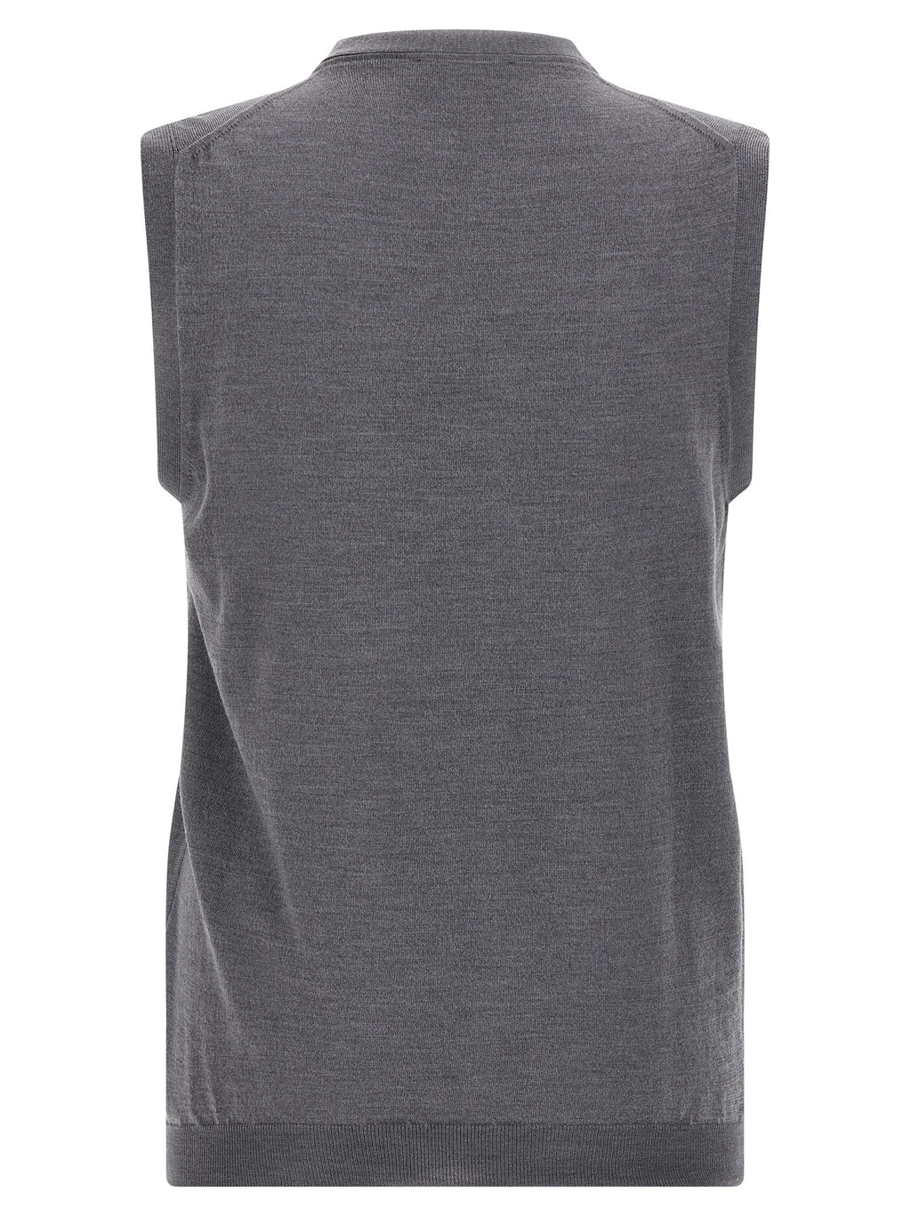 Zanone Grey Virgin Wool Sleeveless Sweater