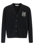 Maison Kitsuné Black Merino Wool Cardigan