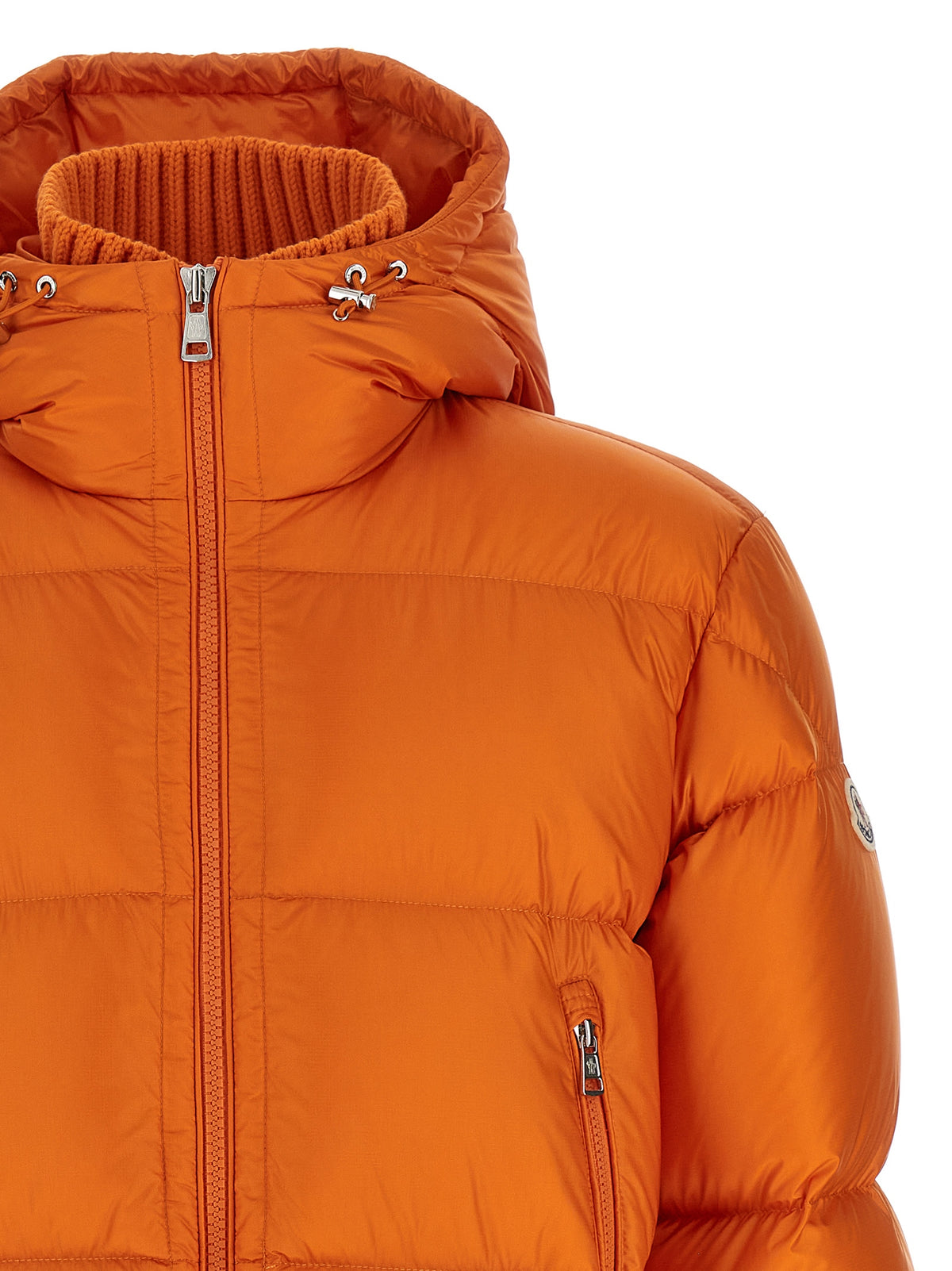 Moncler Orange Polyamide Long Jacket