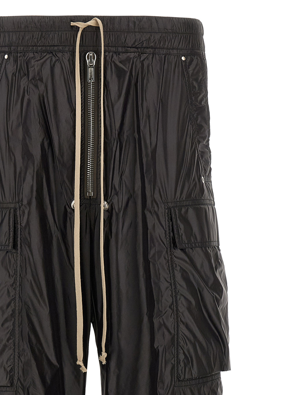 Rick Owens Black Nylon Cargo Trousers
