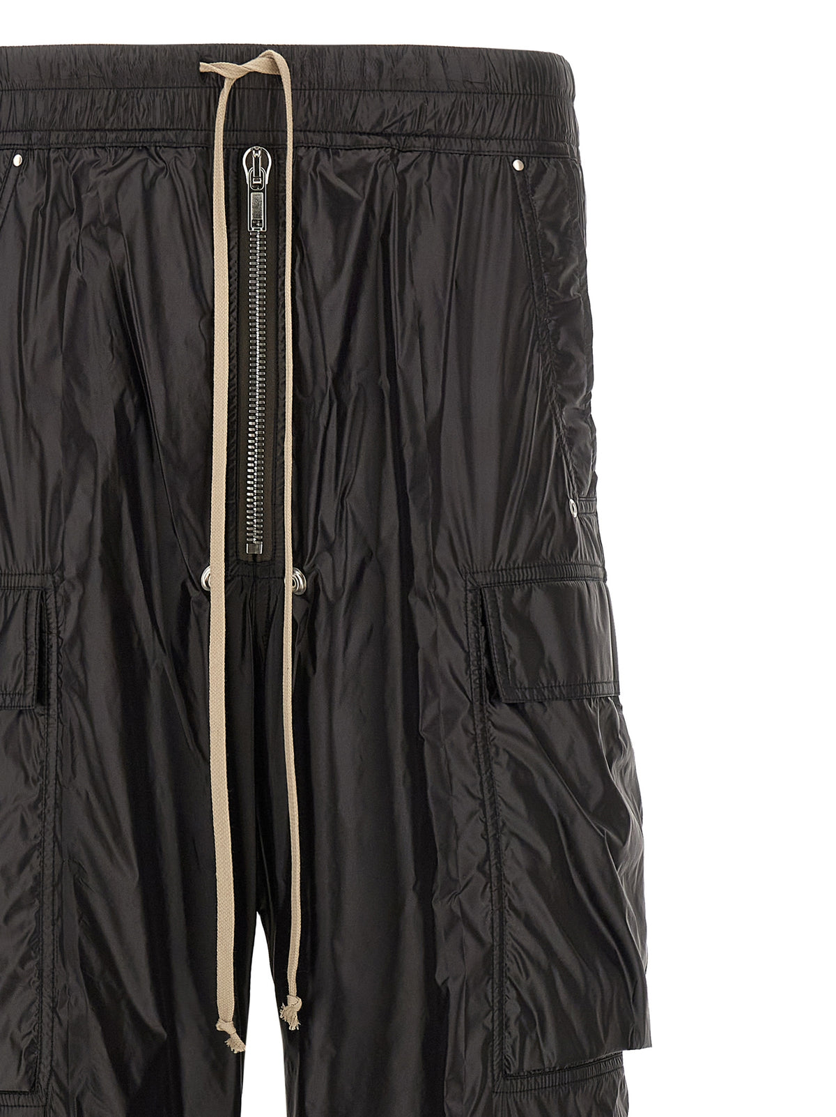 Rick Owens Black Nylon Cargo Trousers