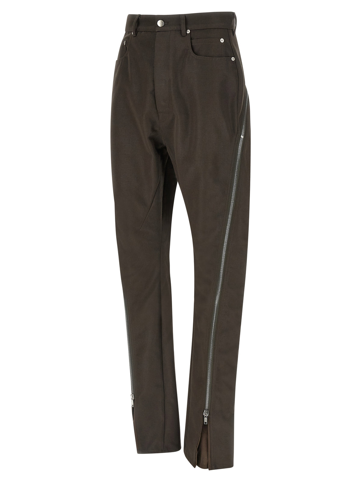 Rick Owens Brown Cotton Casual Trousers
