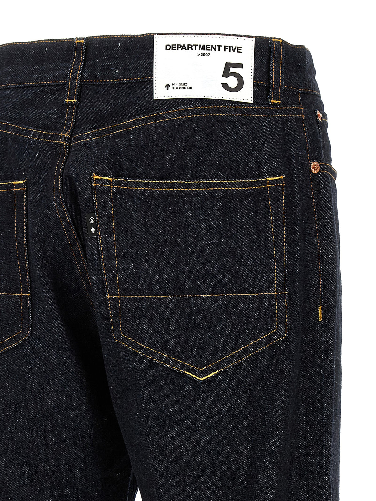 Blue Cotton Straight-Leg Jeans