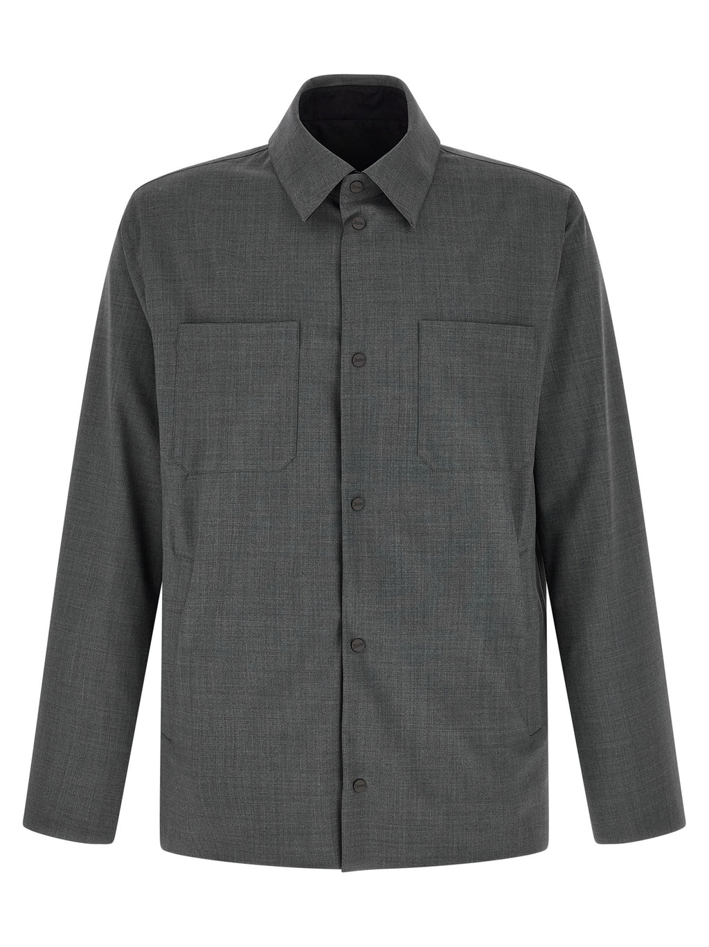 Herno Grey Polyester Long Jacket