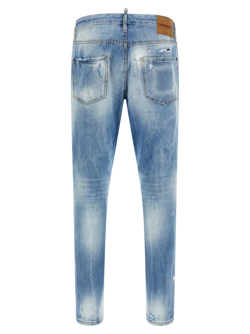 Dsquared2 Blue Cotton Straight-Leg Jeans