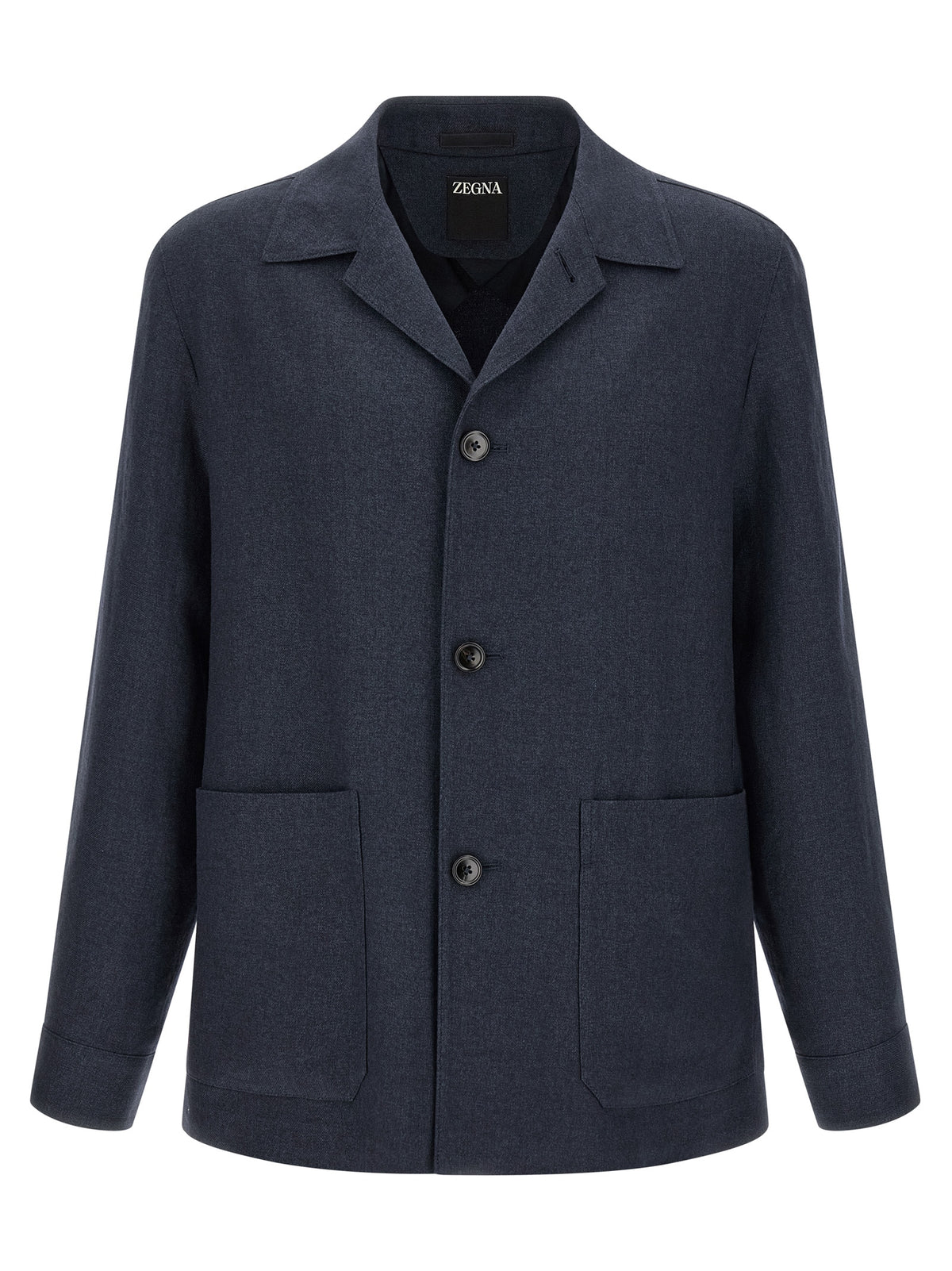 Blue Linen Full-Length Jacket