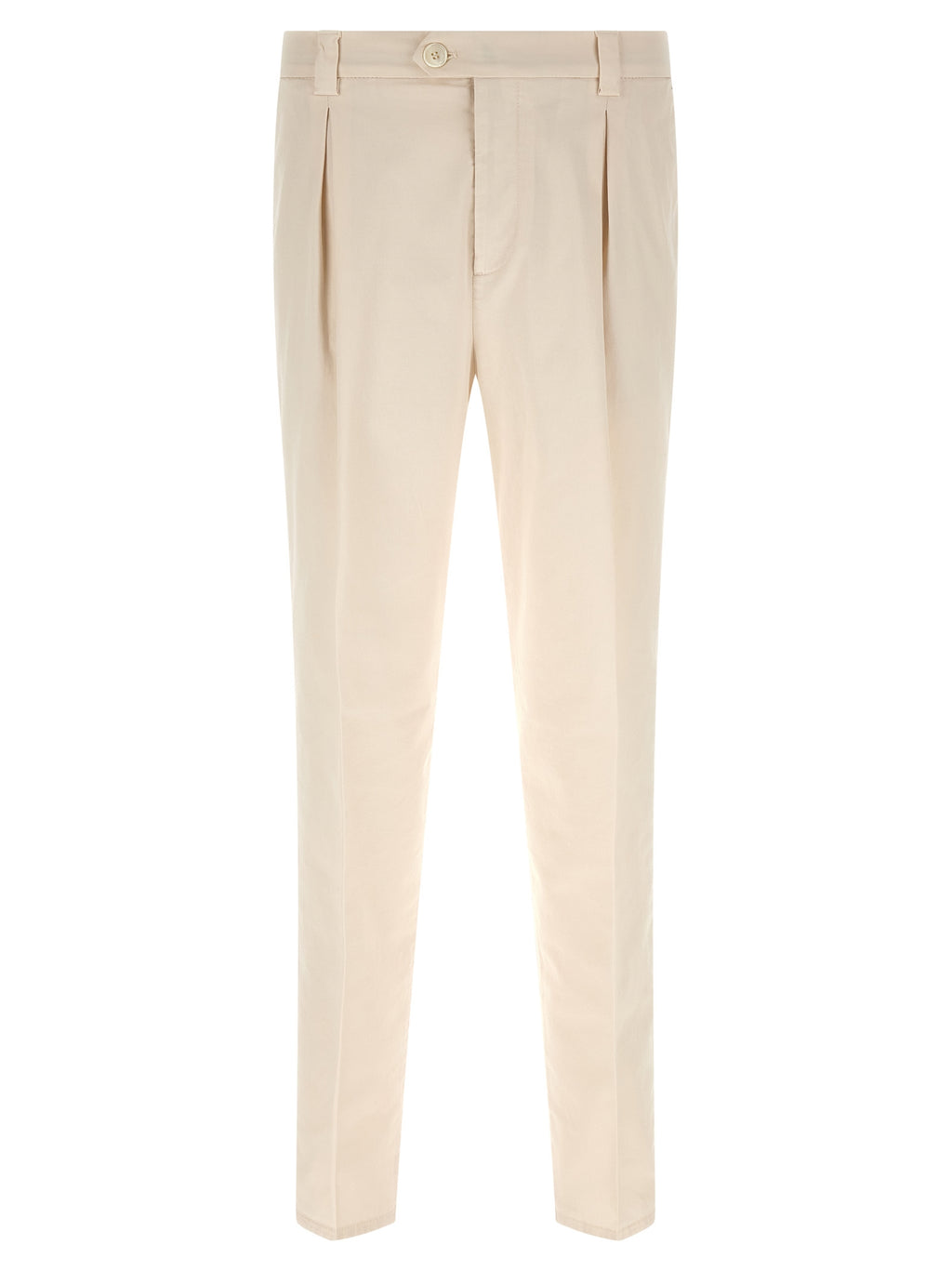 Brunello Cucinelli White Cotton Casual Trousers