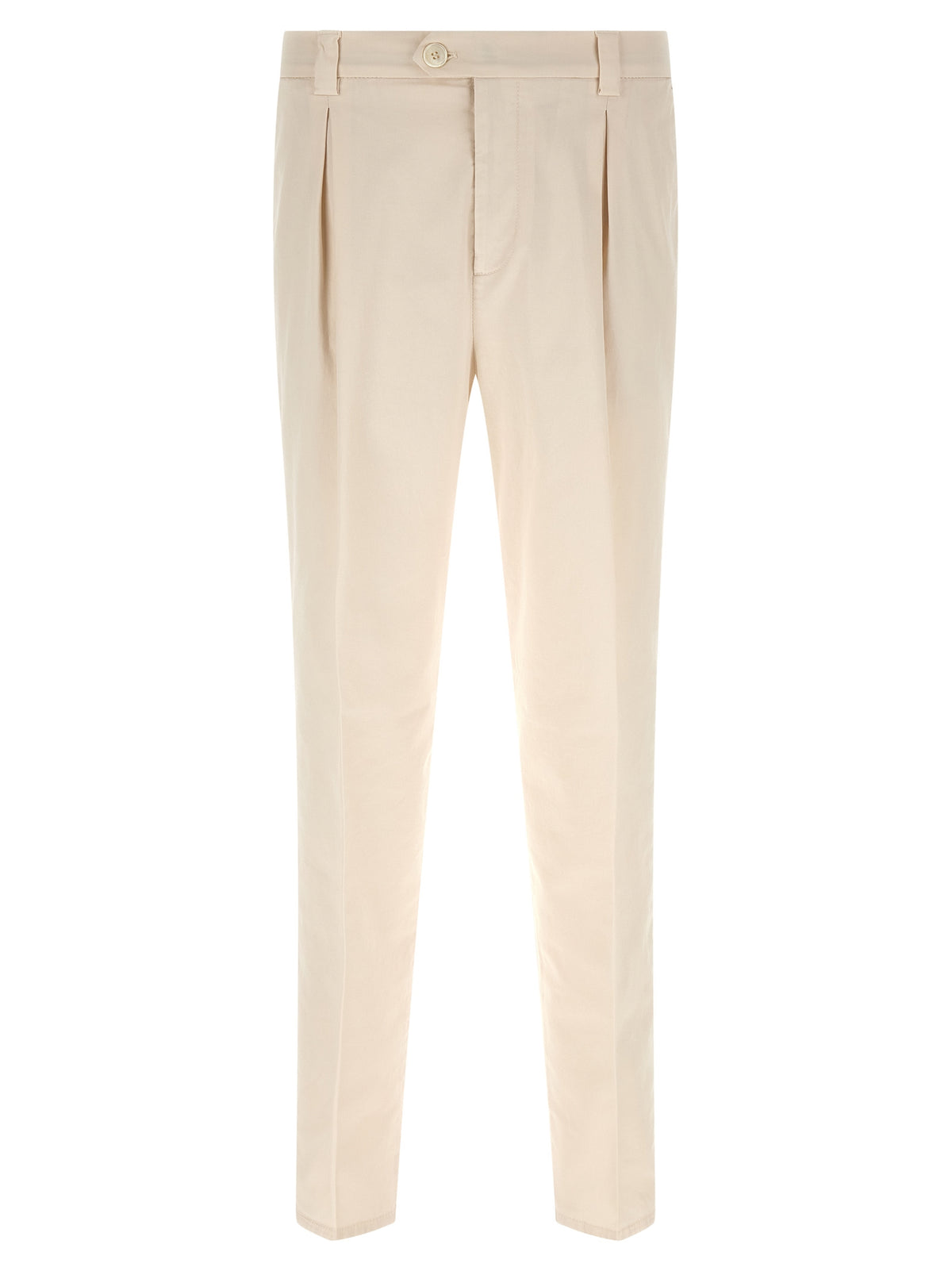Brunello Cucinelli White Cotton Casual Trousers