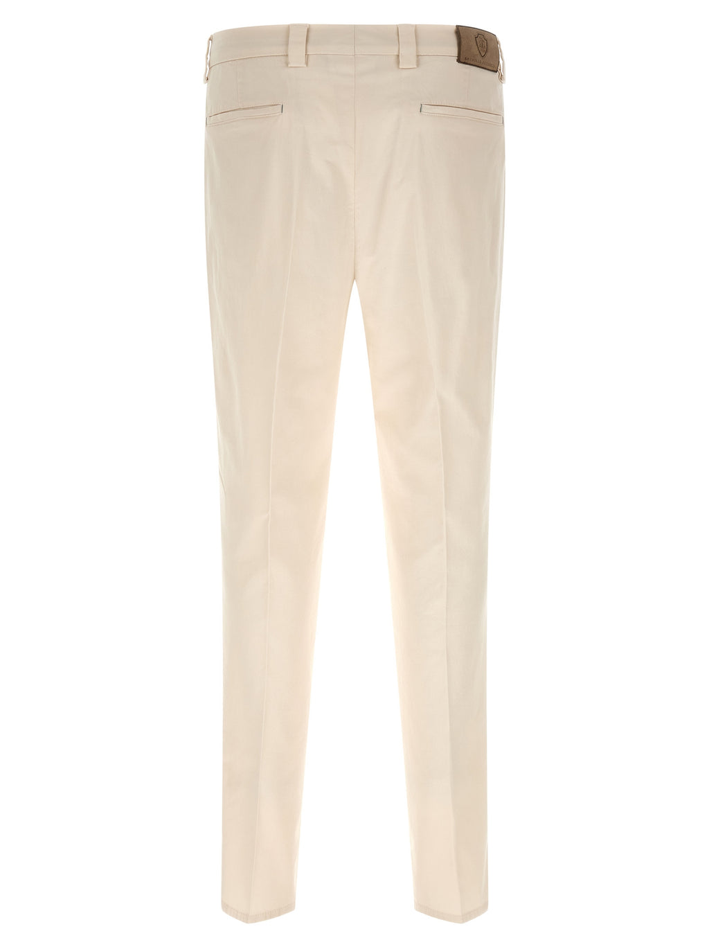 Brunello Cucinelli White Cotton Casual Trousers