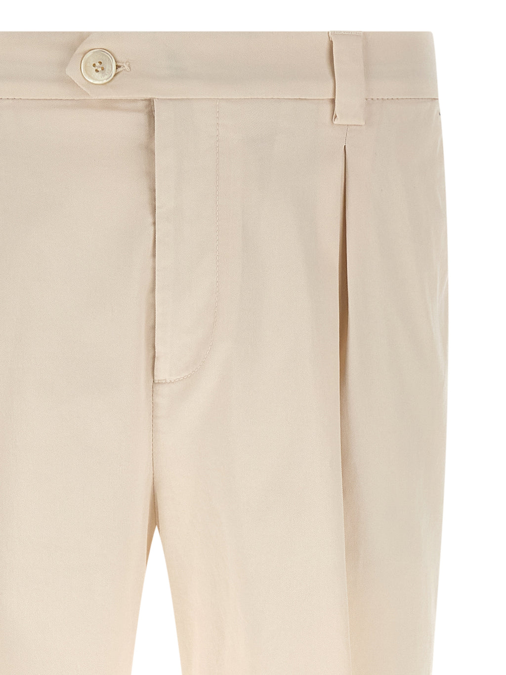 Brunello Cucinelli White Cotton Casual Trousers