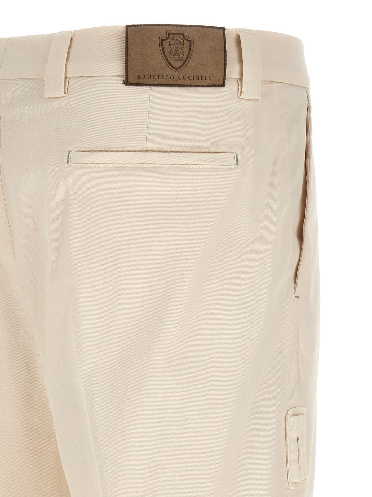 Brunello Cucinelli White Cotton Casual Trousers
