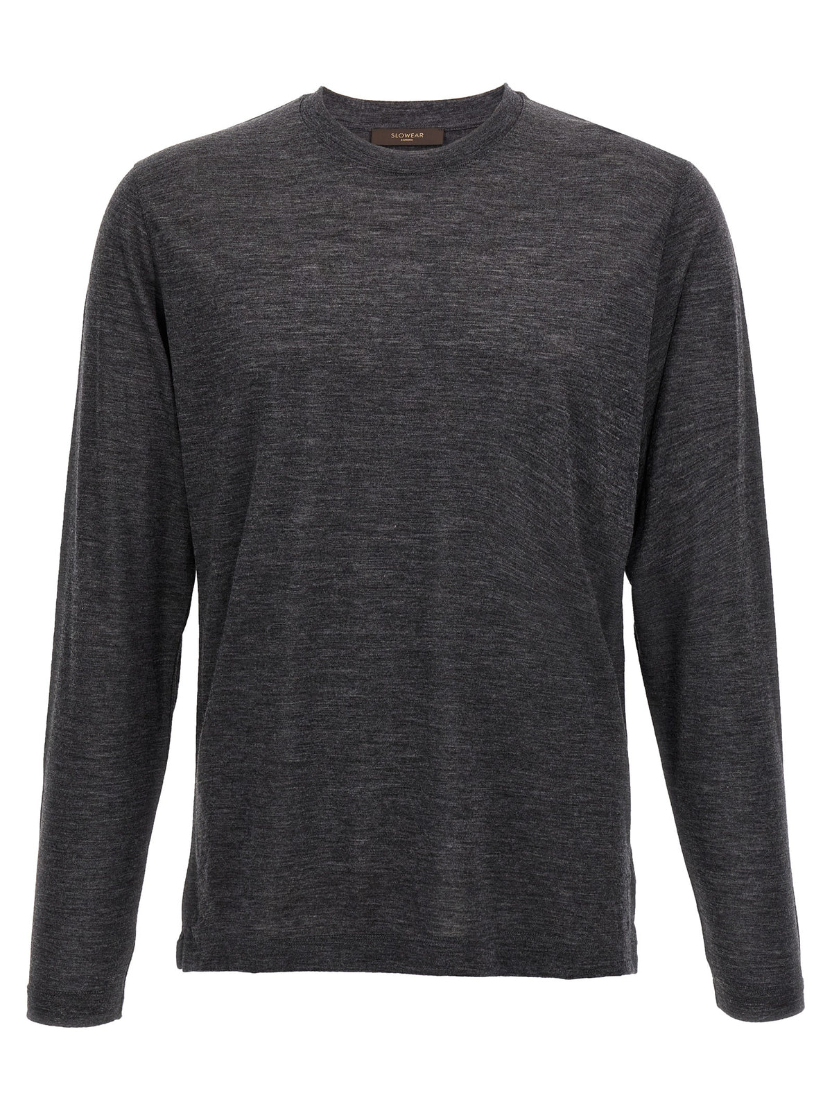 Zanone Grey Virgin Wool Long-Sleeve T-Shirt