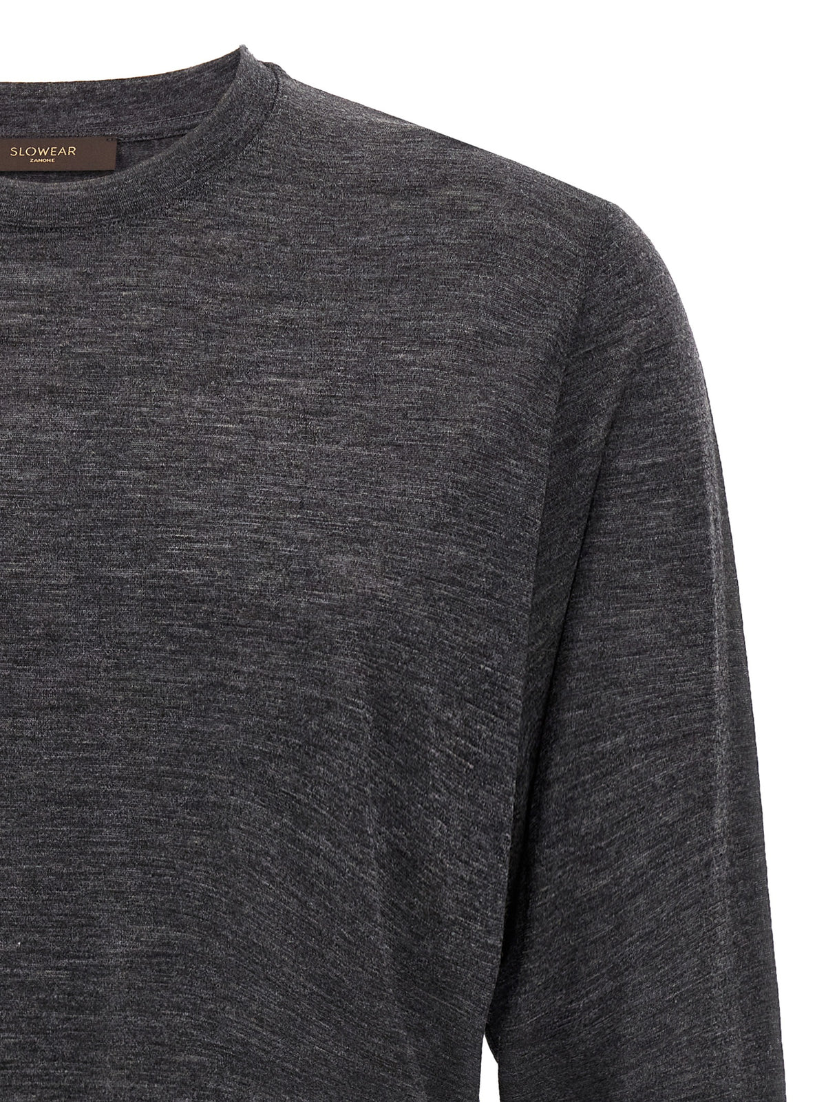 Zanone Grey Virgin Wool Long-Sleeve T-Shirt