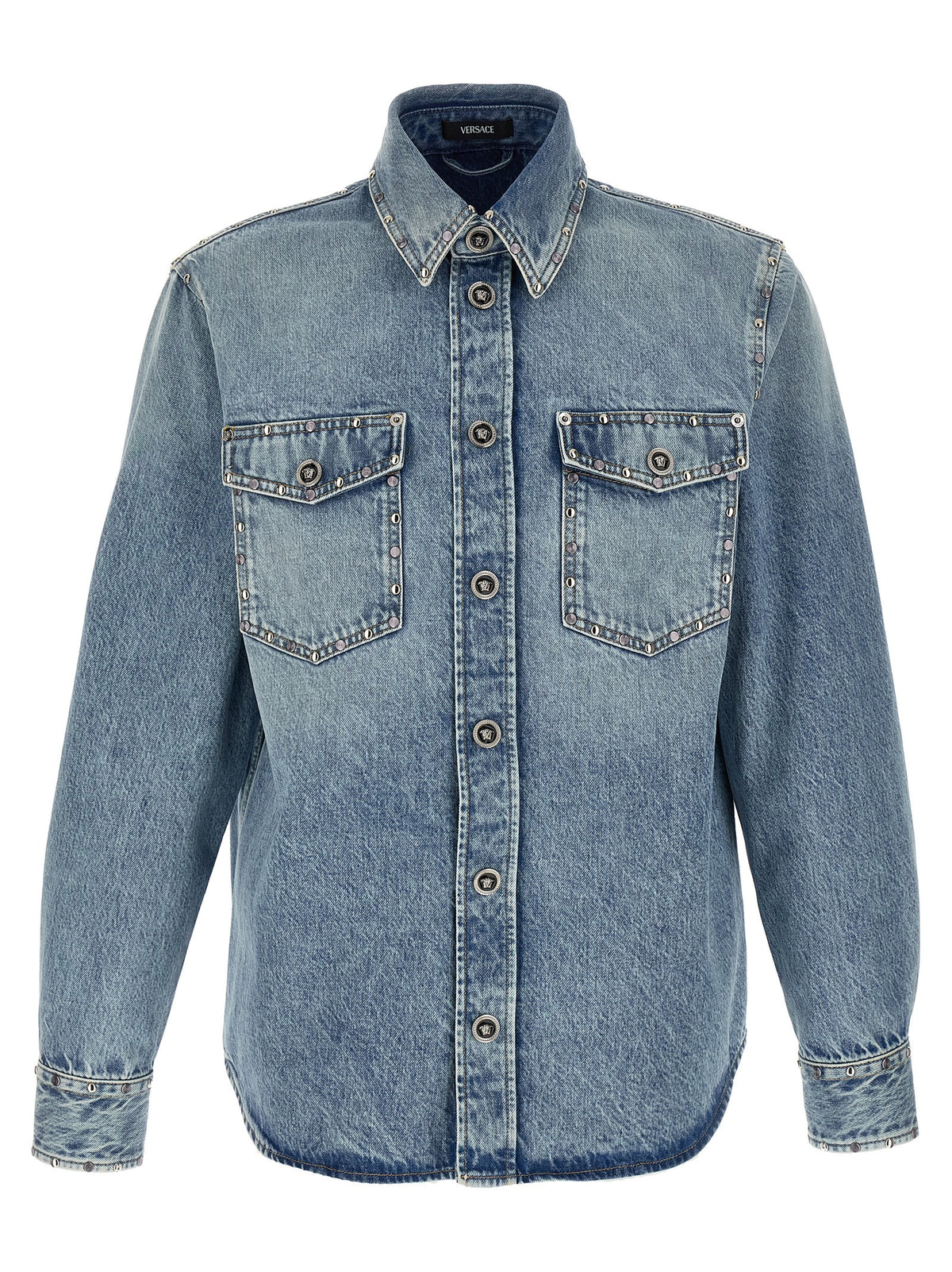 Versace Blue Cotton Shirt