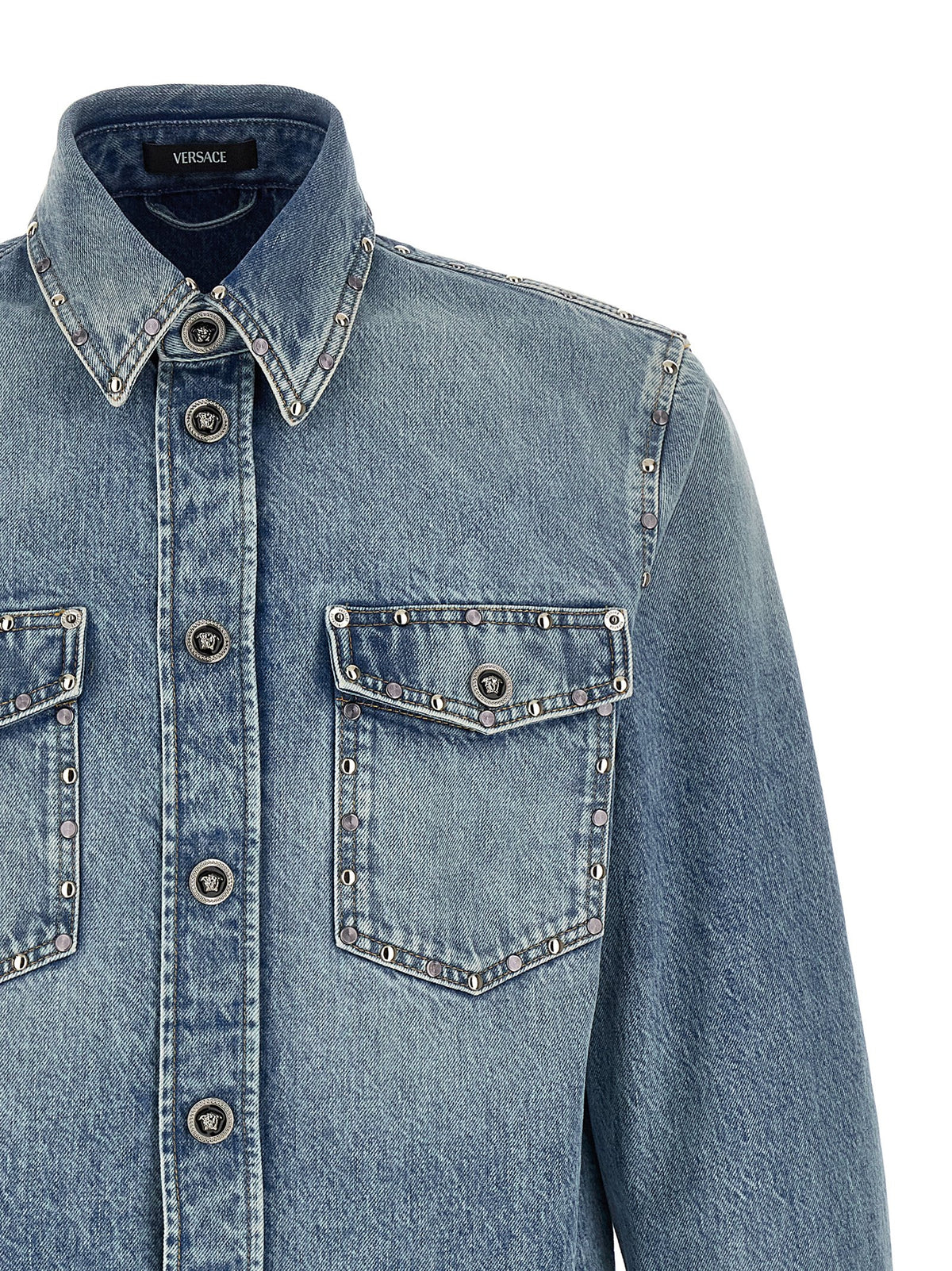 Versace Blue Cotton Shirt