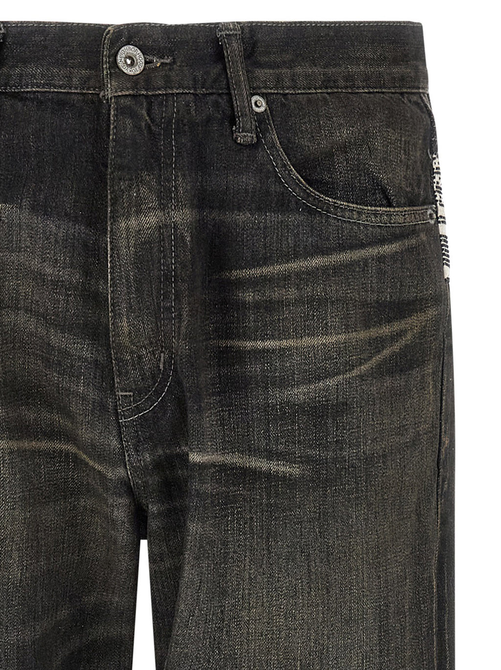 Yohji Yamamoto Black Cotton Tapered Jeans
