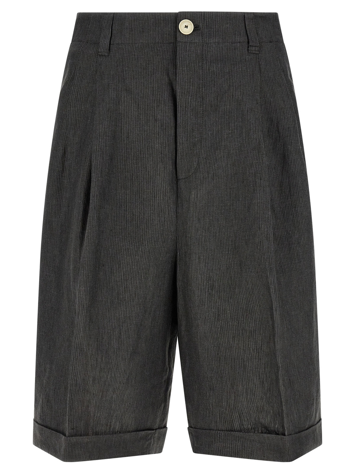 Jacquemus Grey Linen Bermuda Shorts